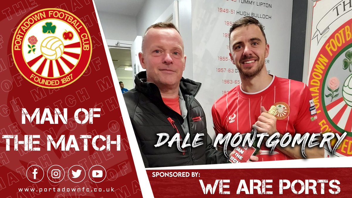 𝗣𝗦𝗦 𝗠𝗔𝗡 𝗢𝗙 𝗧𝗛𝗘 𝗠𝗔𝗧𝗖𝗛

Congratulations to Dale Montgomery who We Are Ports chose as their PSS Man of the Match in this evenings BetMcLean League Cup first round win over Coagh Utd