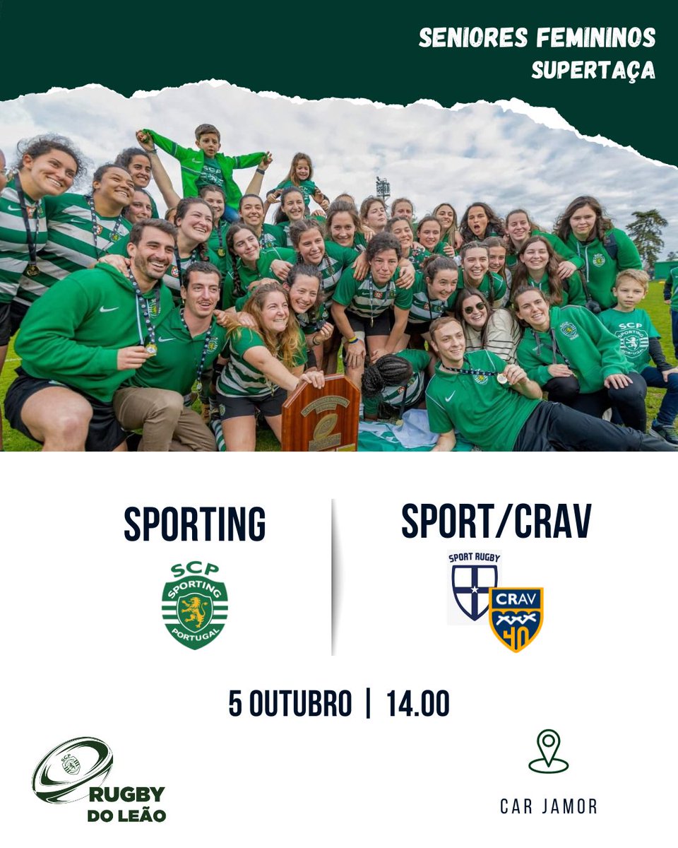 RugbydoLeao's tweet photo. VEM APOIAR O (teu) SPORTING!!!
É já na próxima quinta-feira, às 14h, que as nossas leoas entram em campo para disputar a Supertaça.
Vem até ao Jamor e apoia a nossa equipa nesta disputa de mais um troféu!
#Sporting #SCP #RugbySCP #SCPRugby #SportingModalidades #DiadeSporting https://t.co/7Khh5t5lh7
