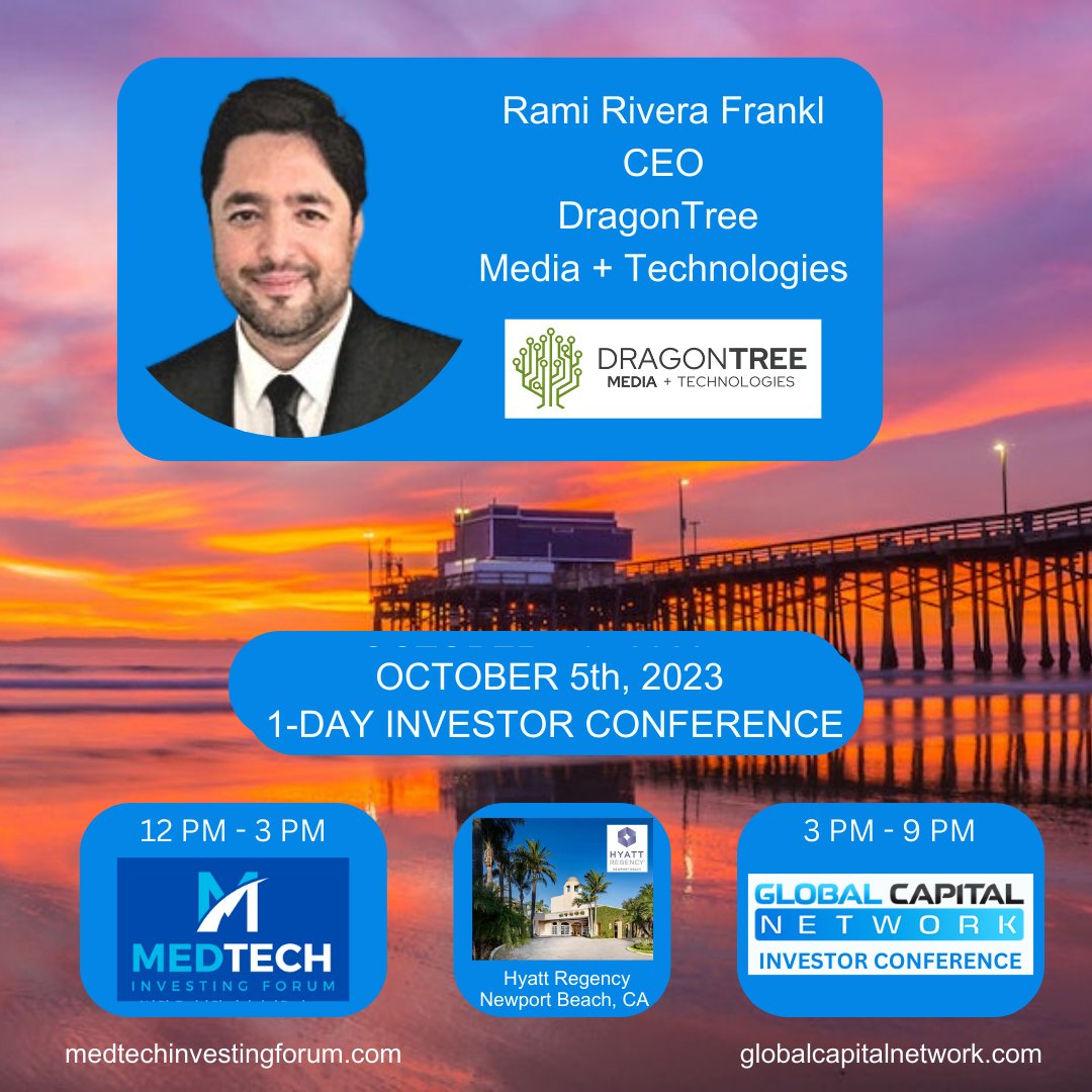 We are honored to announce that Mr. Rami Rivera Frankl is one of the Judges for the Global Capital Network Investor Conference & MedTech Investing Forum happening on October 5, 2023. The judges' ratings will determine the winning presentation.