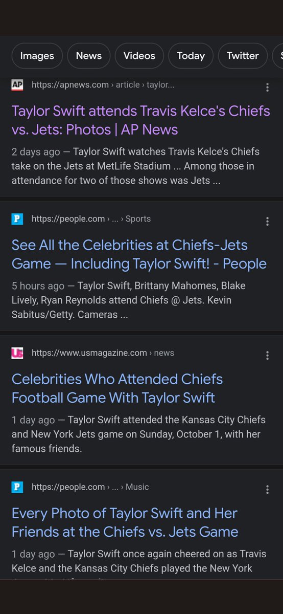 BritneyMuller's tweet photo. Also, isn't it sus that so many earlier articles failed to include the rival team (just that Taylor attended a Chiefs game)?

But all of a sudden, when they play the JETS it's in nearly every headline?? https://t.co/sboSelOLMm