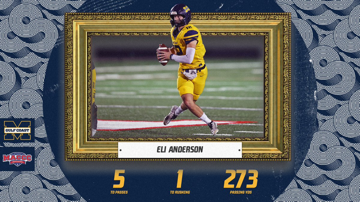 MGCCCBulldogs's tweet photo. FOOTBALL | @MGCCC_FOOTBALL's Eli Anderson scored the @MACCCAthletics Offensive Player of the Week award: https://t.co/n3NVA9uWp7