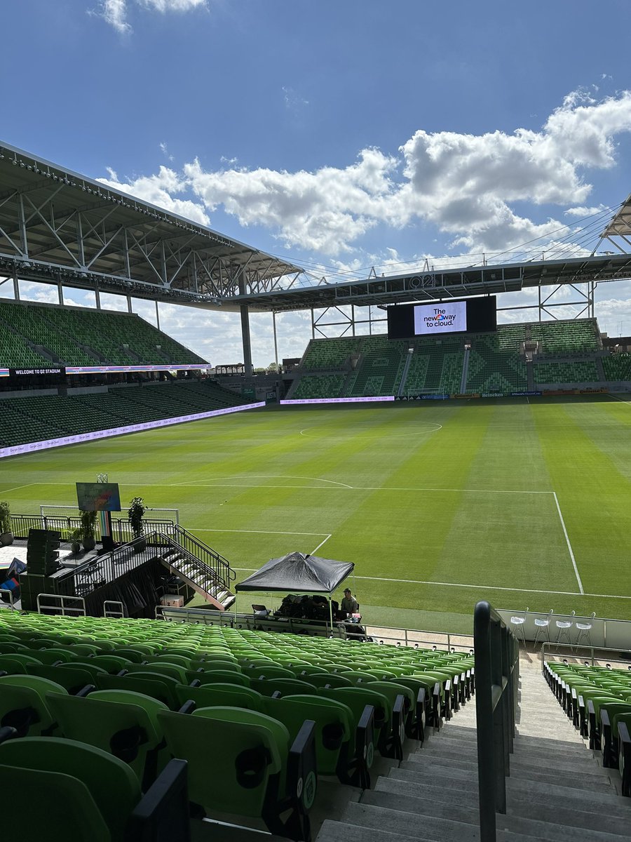 wennker's tweet photo. Q2 Stadium is quite nice. Reminds me of old stomping grounds #ruhrstadion with seats right at the pitch. 
Just cleaner and with working toilets 😂 https://t.co/Sd0sFm98ph