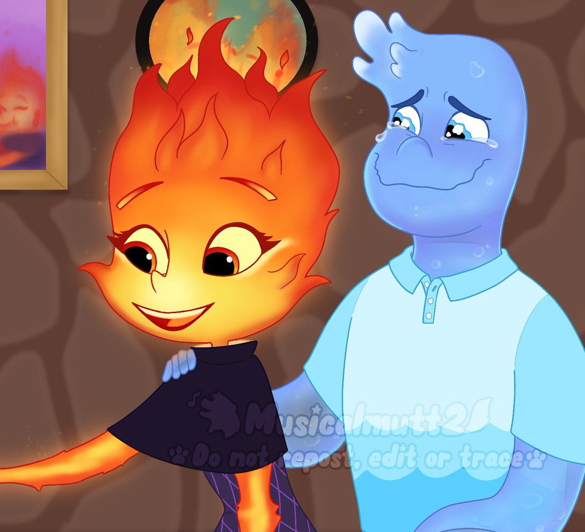 musicalmutt2's tweet photo. Reuploading because I'm dumb and didn't realize I had turned a shading layer off for Wade :')
Redraw from the deleted scene 🩵🧡💜
#Elemental #Elementalfanart #Elementaloc https://t.co/xbBjWQVqbj