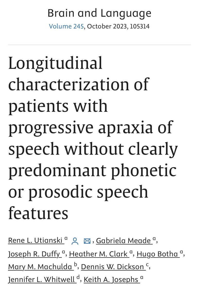 JodiAllenSLT's tweet photo. I remember meeting my first patient with undiagnosed primary progressive apraxia of speech #PPAOS in 2015 - I read this paper on repeat: https://t.co/1dVfQhG0pY

… &amp; am still fascinated by the ever evolving literature 🤓 #motorspeech #neurodegeneration #differential #prognosis https://t.co/dxypJX3Qby