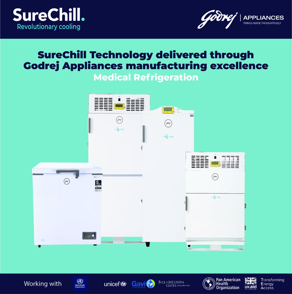 In 2 weeks, SureChill and @GodrejAppliance will be participating at the 17th #TechNet Conference in #Panama City: Immunization Programs That Leave No One Behind. Come to see how we are helping to strengthen Ministries of Health #Cold Chains and some of our new cooling solutions.