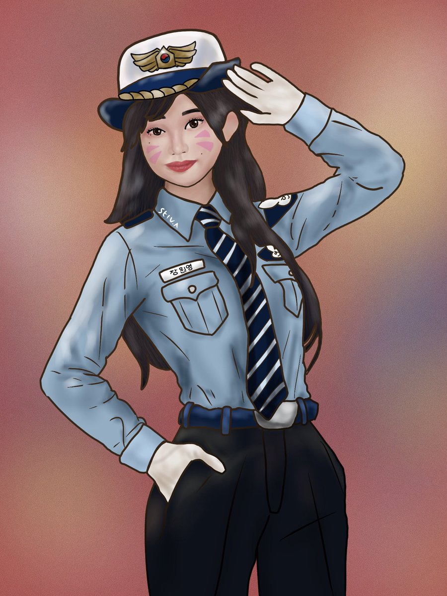 _stiv_a's tweet photo. Wonyoung x https://t.co/ulKL2UVbez police costume (Overwatch) 
#wonyoung #dva #dvacosplay #overwatch #overwatchfanart #fanart #digitalart https://t.co/9iOto5013L