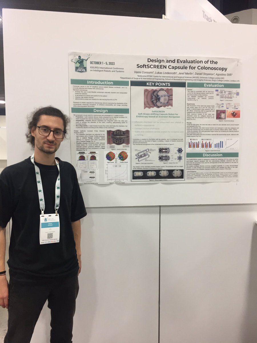 Our @WEISS_UCL PhD students Dimitrios Anastasiou and Vanni Consumi ready to present their work at IROS 2023 in Detroit. #iros2023 @AgostinoStilli @WEISS_UCL @CmicUcl @UCLmedphys @uclrobotics