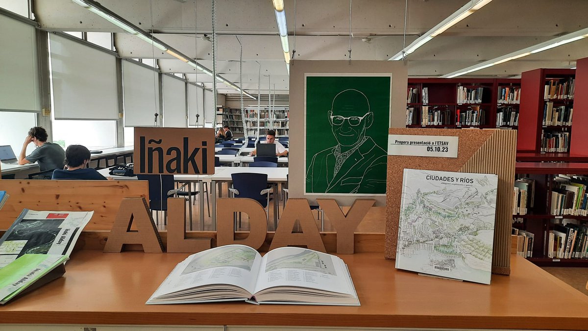 Exposició bibliogràfica d'Iñaki Alday amb motiu de la presentació del llibre "Ciudades y ríos" el proper 5 d'octubre a les 10.30h a la sala d'actes.