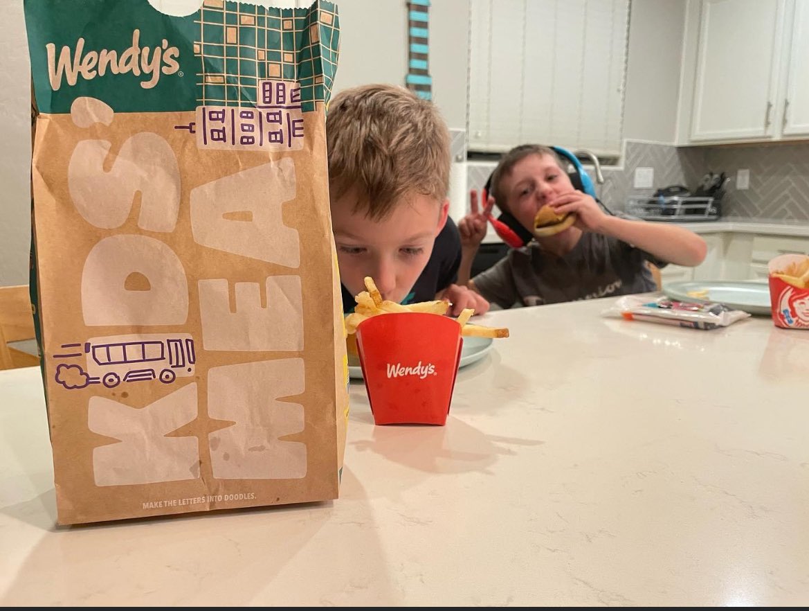 Kids and their love for Wendy’s burgers and frosty’s it’s like a weekly thing…. @wendys