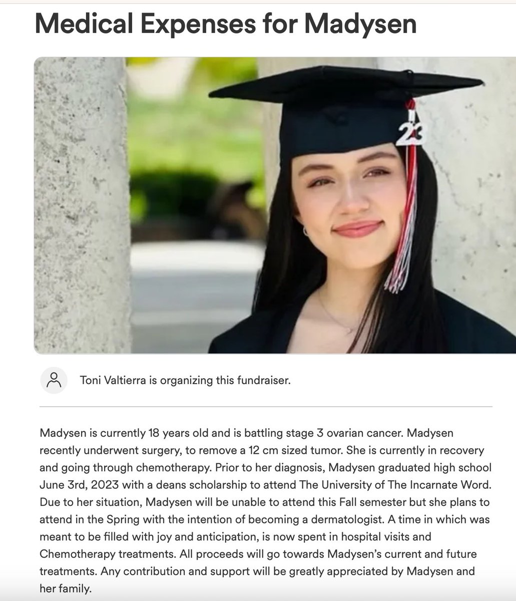 janiesaysyay's tweet image. High school graduates unable to start college
06/23 Stage IV Cancer diagnosis. 
08/23 Stage III, Ovarian Cancer, 12 cm tumor. &amp;gt;
#CorrelationNotCausation #TurboCancer