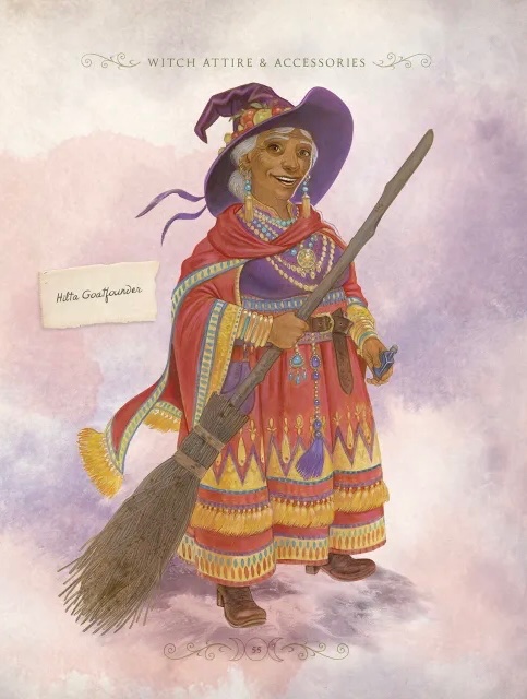 GabrielleKent's tweet photo. She may have only played a small part in Equal Rites, but @PaulKidby’s glorious illustration of Hilta Goatfounder for Tiffany Aching’s Guide to Being a Witch has @rhipratchett  and I wishing she had a novel of her own ❤️ https://t.co/nsQxb8Zozg