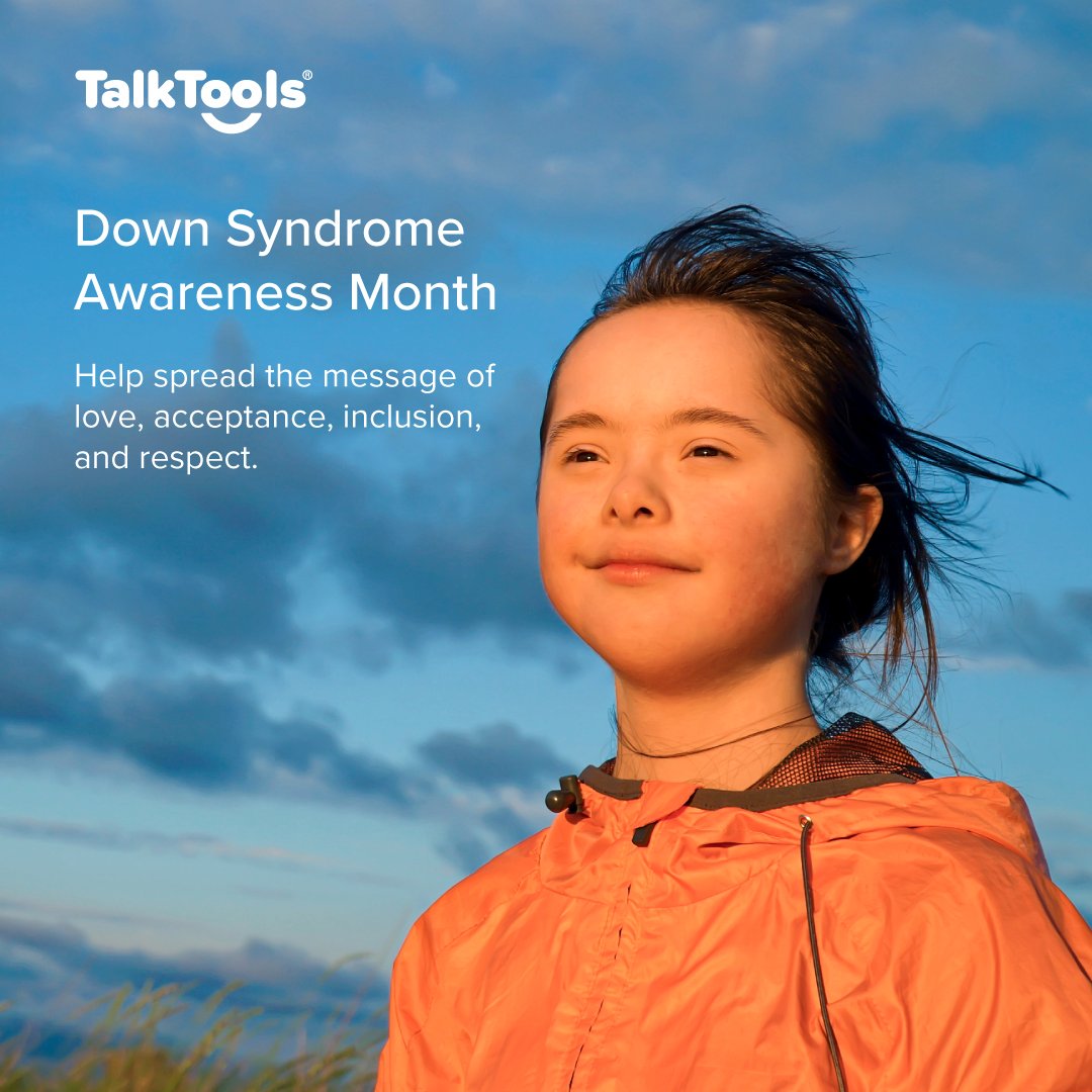TalkTools's tweet photo. It's #DownSyndromeAwarenessMonth 💓 Let’s use this month to recognize the power of inclusion, and the importance of taking action to support and include everyone. 👐🏼

#InclusionMeans #TalkTools #DownSyndromeAwarenessMonth https://t.co/YfERpS5q4a