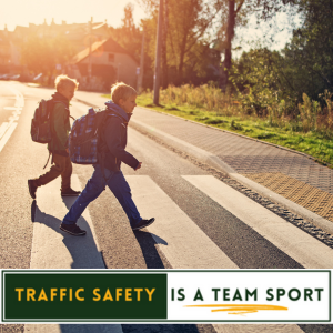 🗓️October is National Pedestrian Safety Month. Put the 📱 down + watch for pedestrians. Sending or reading a short text takes your eyes off the road for ~five seconds. At 55 mph, that’s like driving the length of a 🏈 field with your eyes closed! #TrafficSafetyIsATeamSport