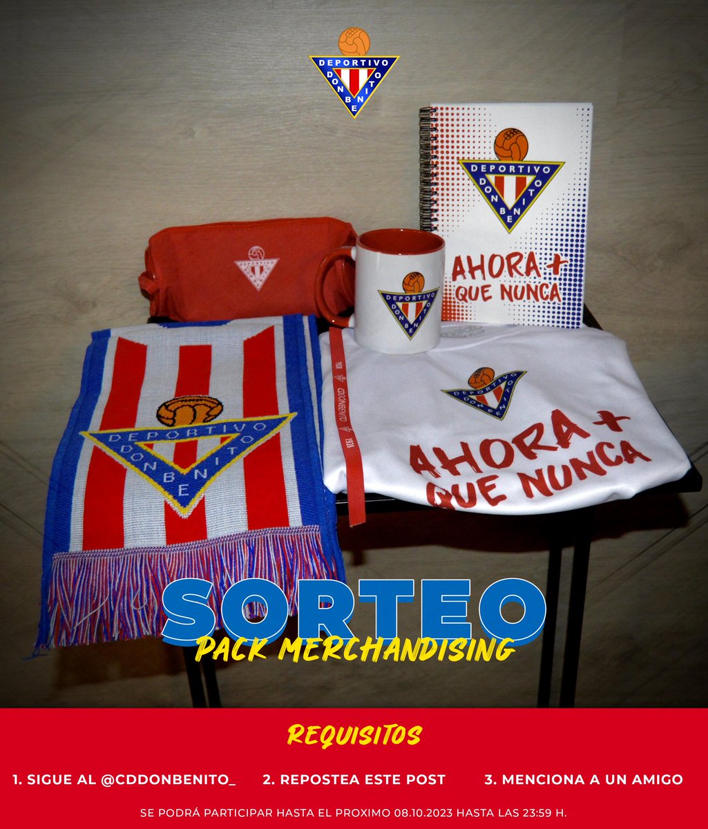 CD Don Benito (@cddonbenito_) on Twitter photo 🎁 SORTEO PACK MERCHANDISING 🎁
¡1 único ganador! 💥
👍🏻 Sigue a <a href="/CDDonBenito_/">CD Don Benito</a>
🔁 Repostea este post
🗣️ Menciona a un amigo
🍀 ¡SUERTE!
#AhoraMásQueNunca❤️🤍❤️ 🎁 SORTEO PACK MERCHANDISING 🎁
¡1 único ganador! 💥
👍🏻 Sigue a <a href="/CDDonBenito_/">CD Don Benito</a>
🔁 Repostea este post
🗣️ Menciona a un amigo
🍀 ¡SUERTE!
#AhoraMásQueNunca❤️🤍❤️