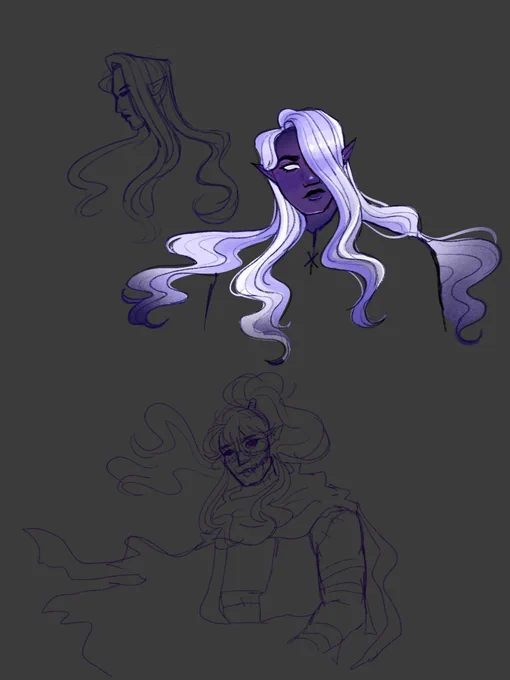 various sketches because all of my finished pieces are under Zine Wraps rn  