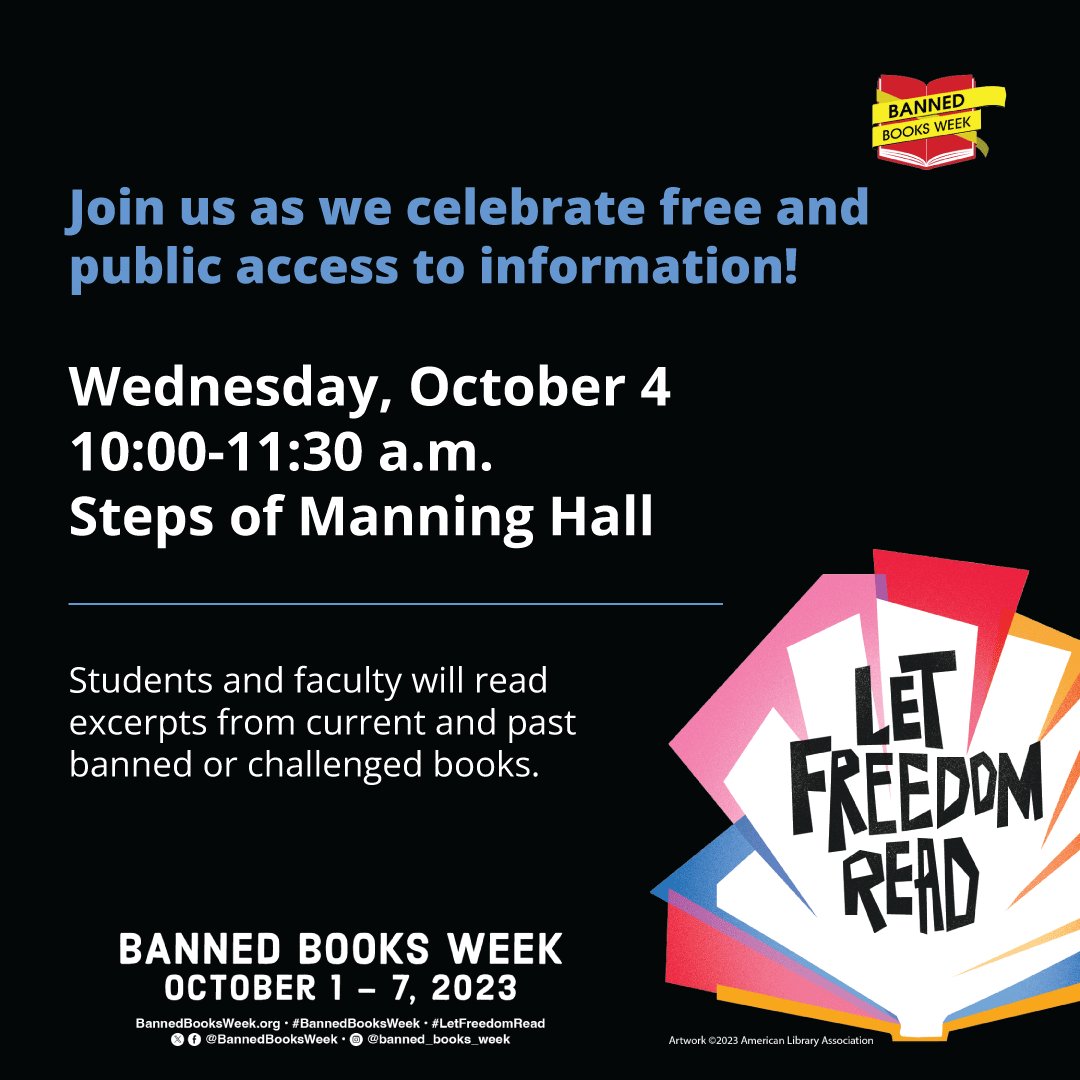 Banned Books Week reminds us to consider the importance of free and public access to information and ideas. We should all have the freedom to read what we choose, free from censorship. #LetFreedomRead #BannedBooksWeek