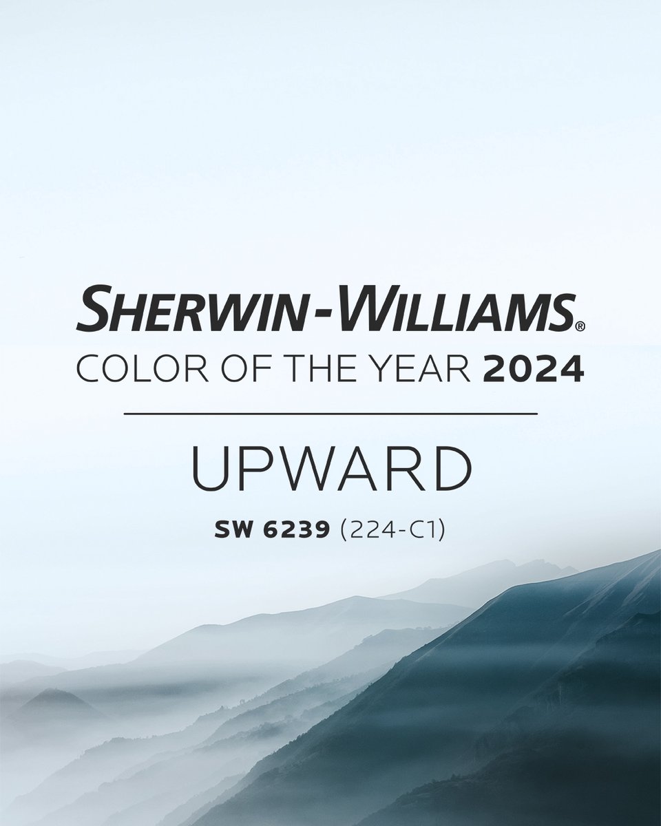 SherwinWilliams's tweet photo. Let your ideas take flight. Order free color chips of our 2024 #SWColoroftheYear, Upward SW 6239, and its six coordinating colors: https://t.co/Tk5CbkHAHG
.
#SWColoroftheYear https://t.co/NEMTkElFTX