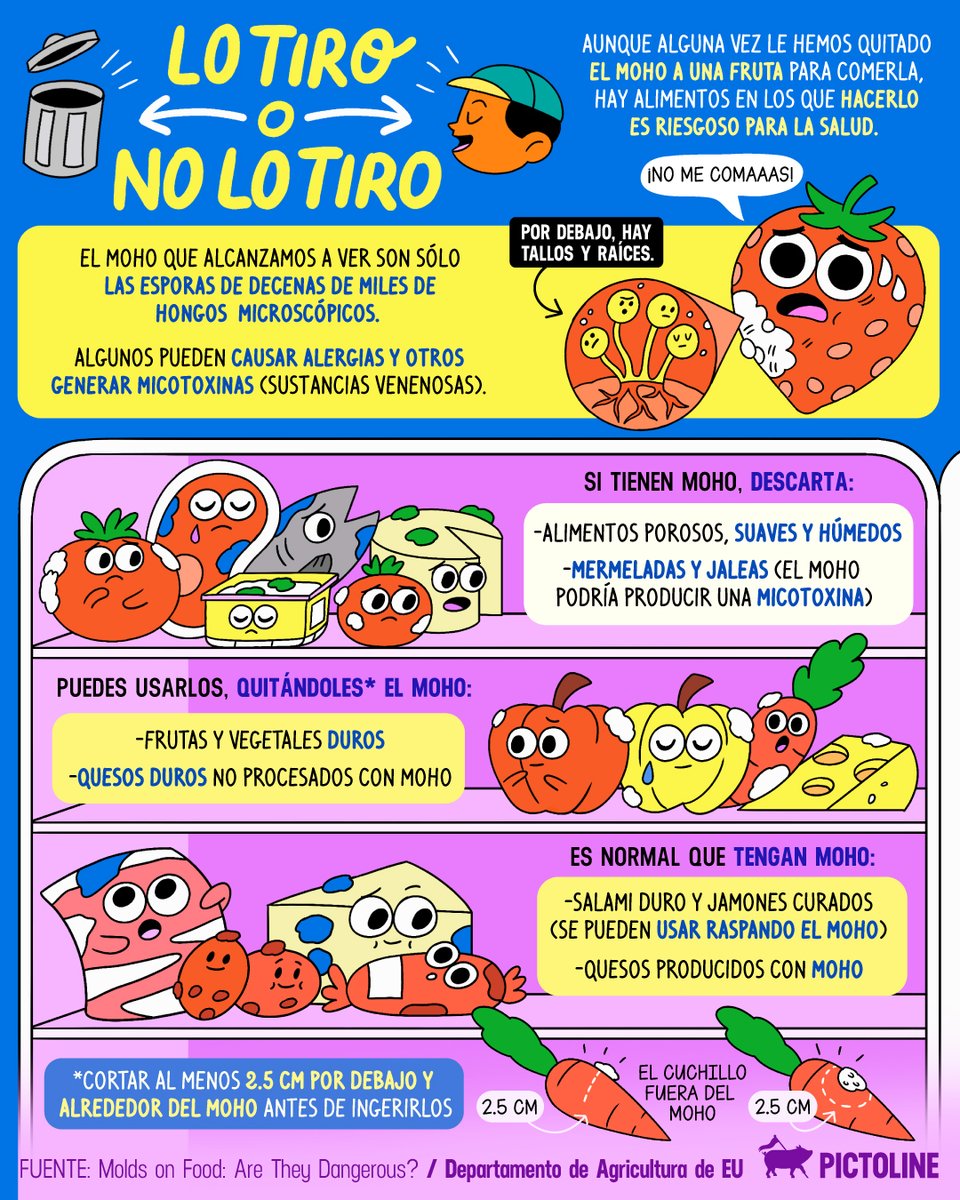 pictoline's tweet photo. ⚠️Quitarle el moho a los alimentos para luego comerlos no siempre es una buena idea... 🙉 😣 https://t.co/YLubJmFUPl