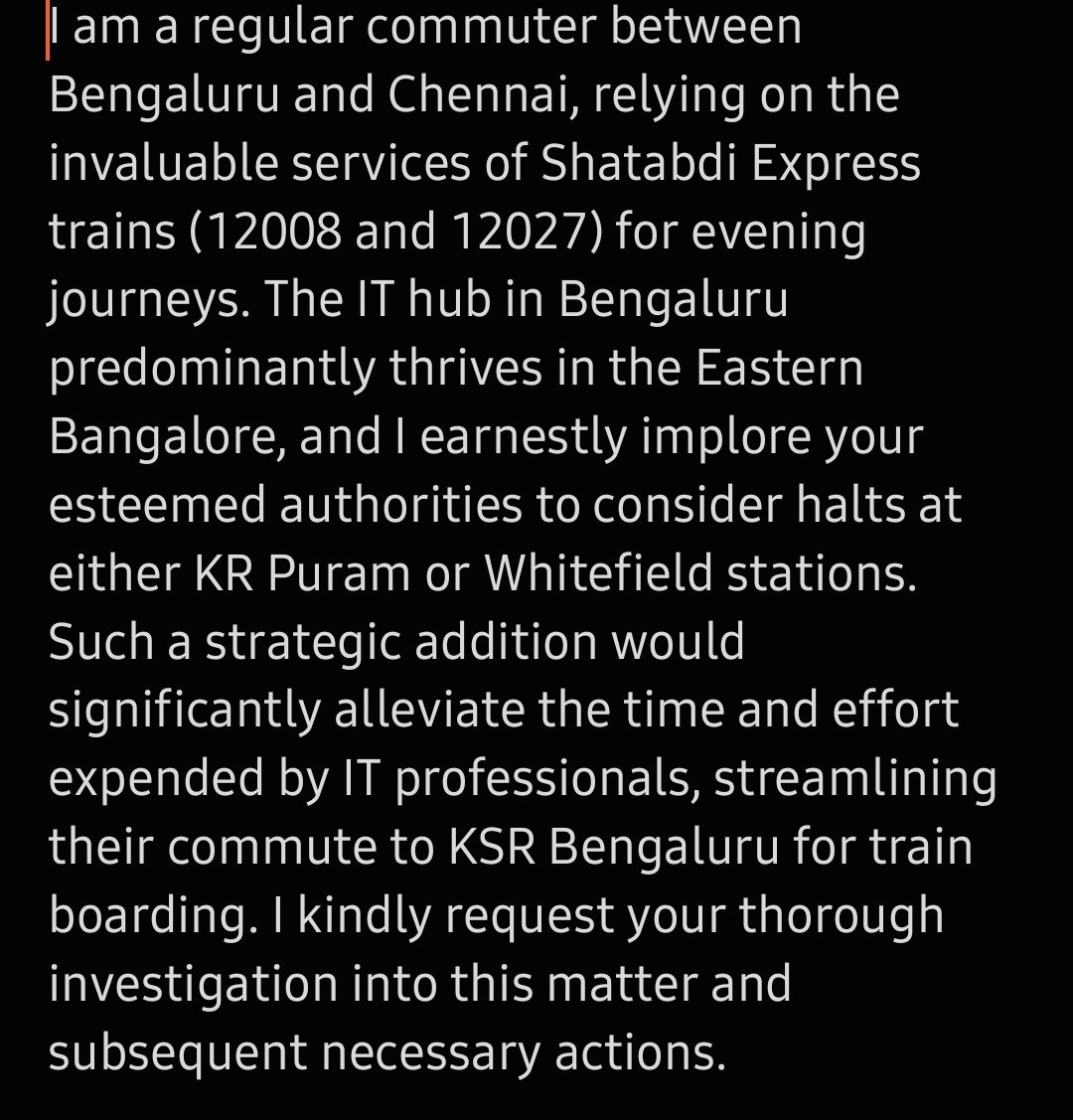 bhuvangiriadity's tweet image. @RailMinIndia @SWRRLY
Request to add additional stop of either KR Puram or Whitefield for Train 12008 and 12027 Shatabdi Express Trains.
Please go through the below image for more details as it was not fitting in a single tweet. #RailwayImprovements #EfficientCommute