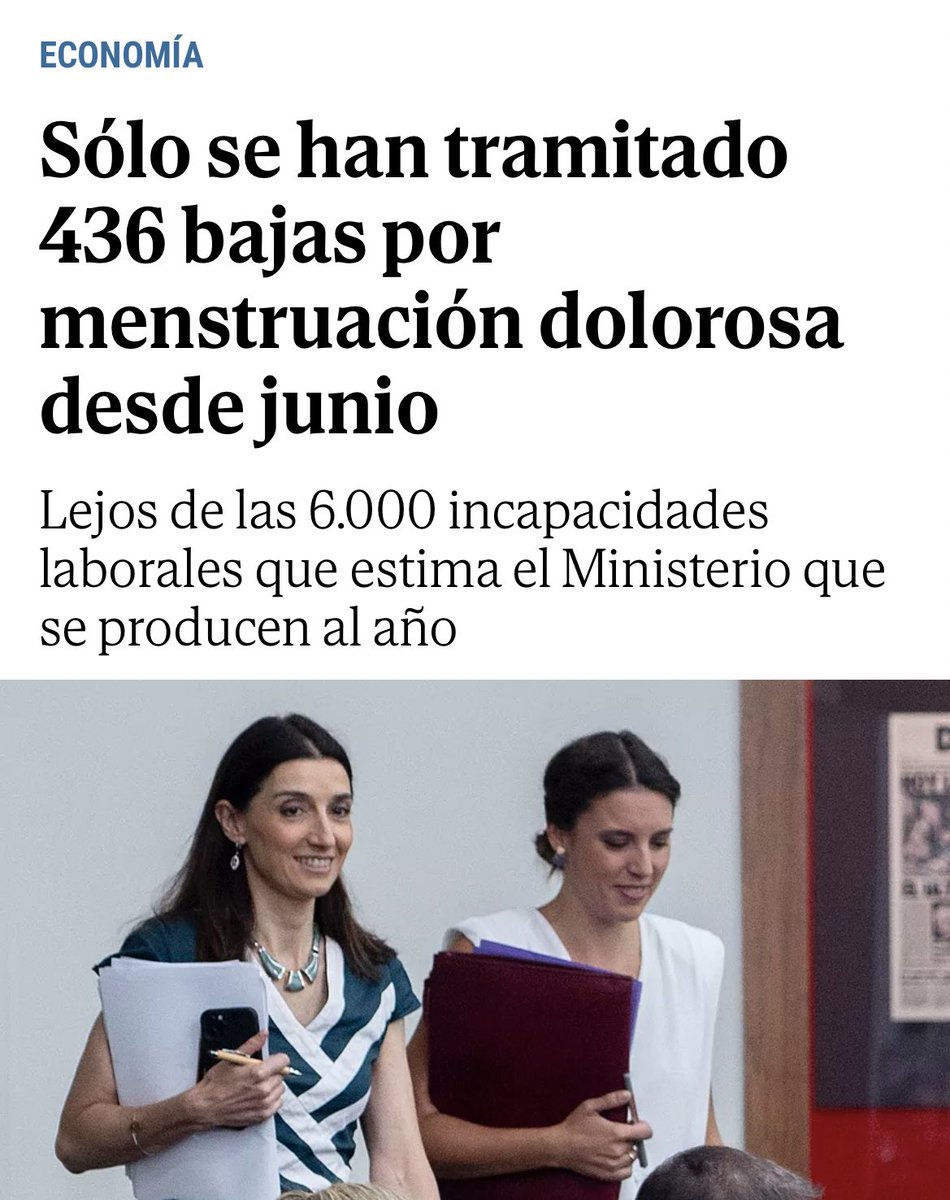 JulenBollain's tweet photo. Ahora ponen “sólo”.

Pero cuando se aprobó, decían que iba a destrozar la economía y que todas las mujeres iban a pedir la baja por menstruación dolorosa. https://t.co/w2aLyF3GBA