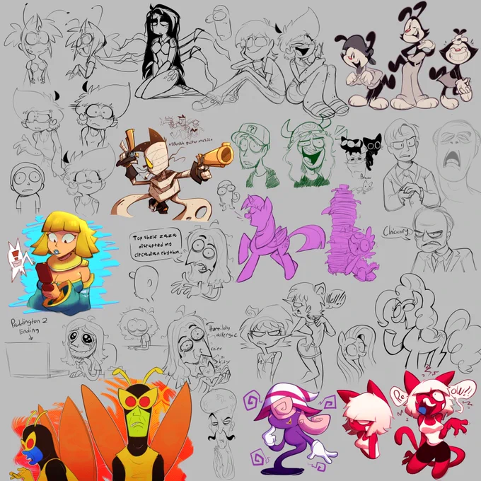 August/September doodle dump  Feat characters by @October_Sour and @an_originalJoke