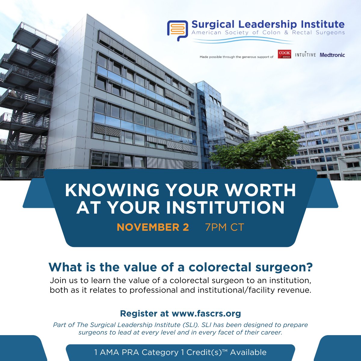 Don't miss this opportunity to empower yourself with valuable insights that can elevate your career as a colorectal surgeon! 🚀

Join us to explore benchmarking data, revenue generation as it relates to clinical practice, evolving payment models, and more! fascrs.org/my-ascrs/educa…
