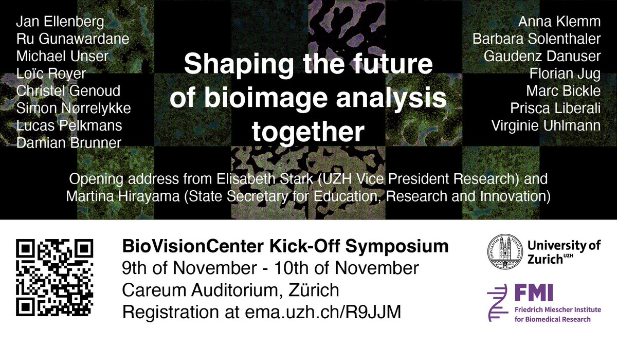 Very happy to announce the great speaker lineup we’ll have for our BioVisionCenter Kick-Off symposium on November 9th - 10th. You can sign up here: ema.uzh.ch/R9JJM
Also, the BioVisionCenter finally has a website 🎉 biovisioncenter.uzh.ch/en.html
