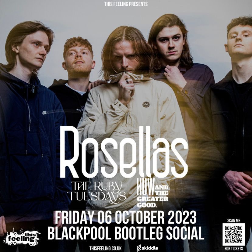 We head to Blackpool this friday to headline @bootlegsocial with support from @TheRubyTuesdays and @huweddy 🌹

It’s our first ever gig in Blackpool and we can’t wait to see some new faces in the crowd. Tickets 🎫 - skiddle.com/whats-on/Black…