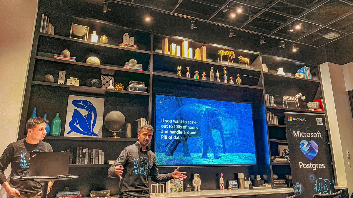 AzureDBPostgres's tweet image. Today at #PGConNYC in the @microsoft-sponsored track, @iVarund &amp;amp; Abinav Rameesh presented on “Choosing a cloud-managed database service for PostgreSQL: Why Azure?”, featuring #AzureDBPostgres Flex Server &amp;amp; @AzureCosmosDB for PostgreSQL too