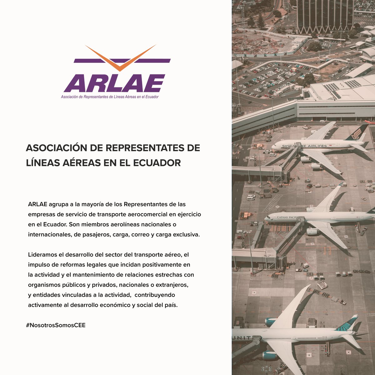 CeEcuatoriano's tweet photo. El Comité Empresarial representa a 143 gremios a nivel nacional.

Nuestro socio, @arlae_ec agrupa a los representantes de las empresas de servicio de transporte aerocomercial en el país. Promueve la actividad entre organismos públicos y privados, nacionales o extranjeros. https://t.co/WDpJKhraas