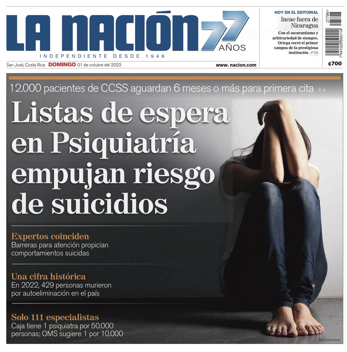 DespachoAAM's tweet photo. He tomado tiempo para procesar esta noticia. Es desgarradora y dolorosa. 

Los suicidios en CR van en aumento. Urge aprobar la Ley Nacional de Salud Mental. 

He convocado a una mesa de trabajo, con especialistas en la materia, para abordar el tema de las listas de espera. https://t.co/65zXM1spQ2