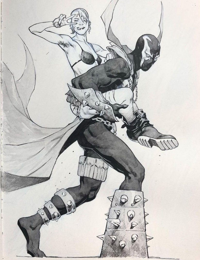 Spawn and Tank Girl by Jerome Opeña. #pouchtober