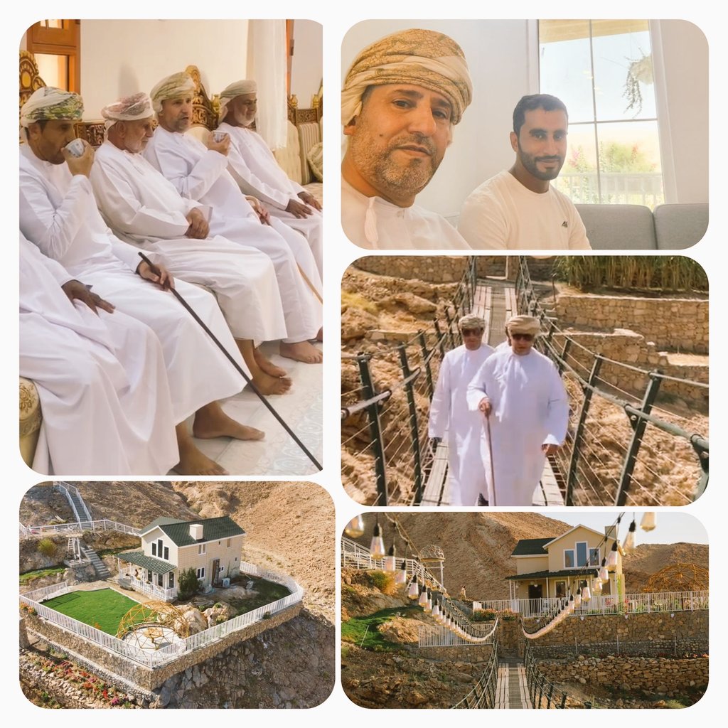برفقة أخي عبدالله في زيارة للمهندس المهنا سعيد محمد الزيدي بقرية وادي فدى بولاية ضنك 
صاحب مبادرات تُعنى بالبيئة والحفاظ عليها تجسدت في انشاء منزل ذكي وصديق للبيئة على قمة جبل الشيء الوحيد الذي يربط المنزل هو جسر معلق حيث يتم الاعتماد على الطاقة الشمسية في إنتاج الكهرباء والماء