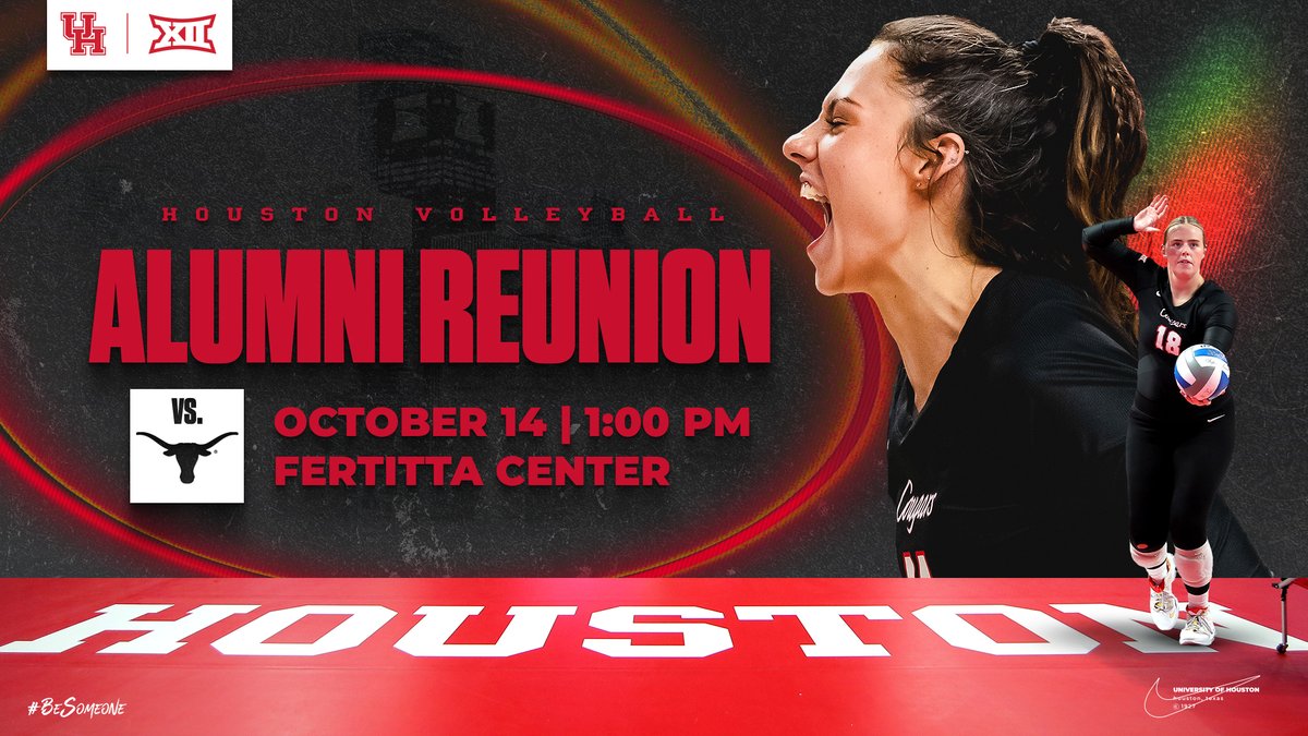 🚨 CALLING ALL HOUSTON VOLLEYBALL ALUMNI 🚨

Don’t miss out on our alumni reunion against Texas! 
Email temccols@central.uh.edu for more information!

#BeSomeone