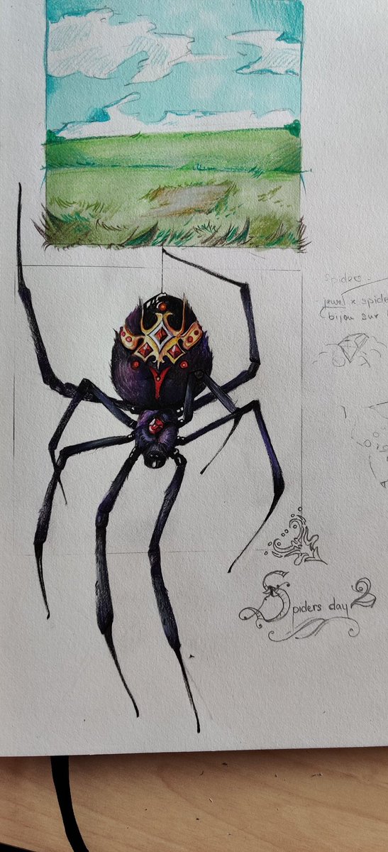 Naomyia's tweet photo. #inktober2023day2 jewelry spider ✨ https://t.co/wE2tR3kDQO
