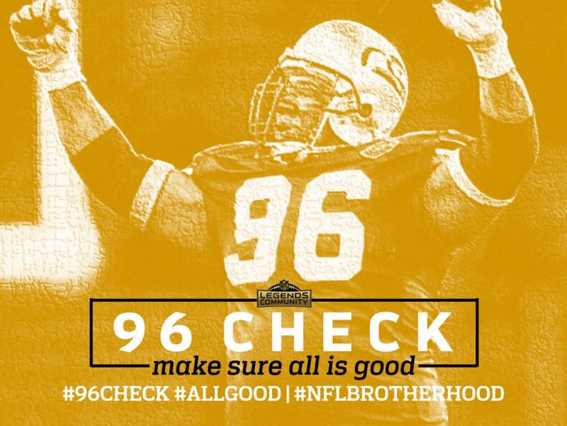NFLFootballOps's tweet photo. There is direct connection between social bonds and improved well-being.
#96Check, started by @NFL Legend Walter Jones (@BigWalt71), builds on that relationship by encouraging NFL players to check in on each other.
https://t.co/YMAAckl0fa | #MentalHealthInProSport | @NFLLegacy https://t.co/KmKaavYD0Z