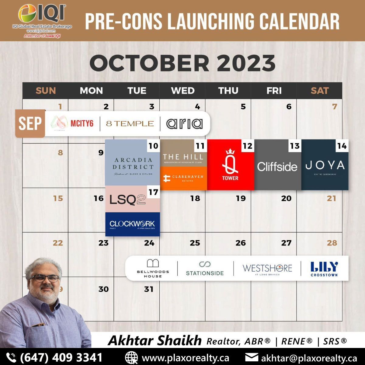 📅Mark Your Calendar! 💫 An exciting array of long-awaited projects are launching in October 2023!

#akhtariqi #akhtarshaikh #FTHS #FTHB #newhomes #Toronto #torontocondos #torontocondosforsale #condoliving #downtowntoronto #gtacondos #gtahomes #townhomes #townhouses #freehold