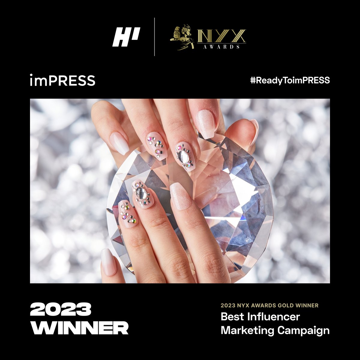 HireInfluence's tweet photo. We're thrilled to announce our #ReadytoimPRESS campaign executed on behalf of @KissProducts was recognized by @nyxawards as a gold winner in the influencer marketing category.
This is a testament to our team's incredible strategic thinking that enabled us to exceed campaign objectives by 10M impressions!
Learn more about our award-winning work ➡️ https://t.co/s8fnLNFb92
#InfluencerMarketing #AwardWinning #MarketingAwards 💅🏼