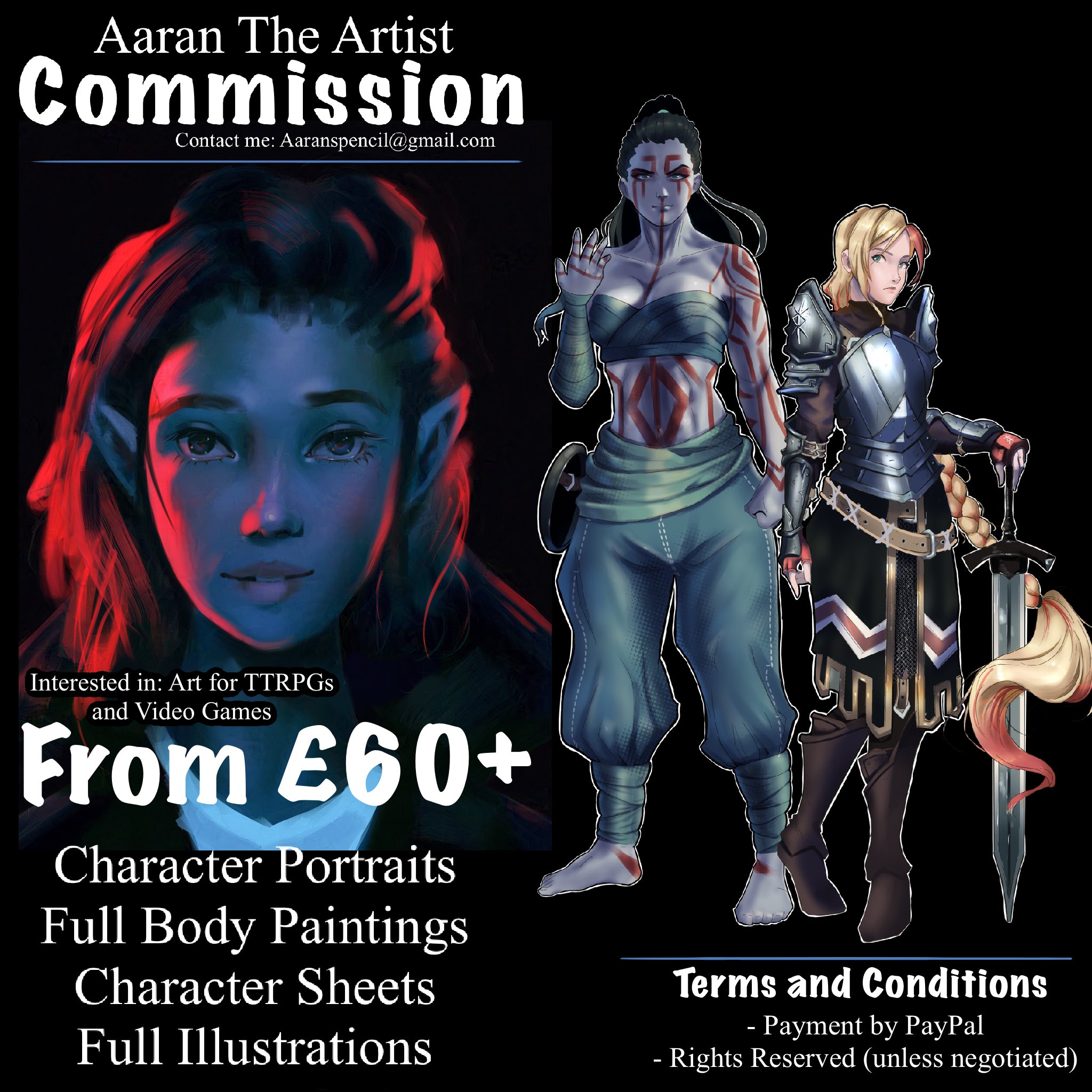 AaranTheArtist on X: &ldquo;Commissions are reopen! I&rsquo;m a fantasy artist 
