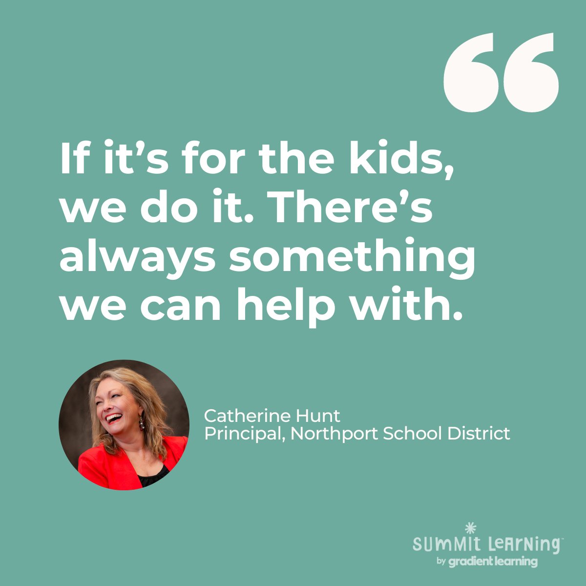 Catherine Hunt is no stranger to doing whatever it takes for students as the K12 principal in the Northport School District. Catherine is one of the many leaders who help make whole student learning a reality. ow.ly/Uv2U50PS3IE