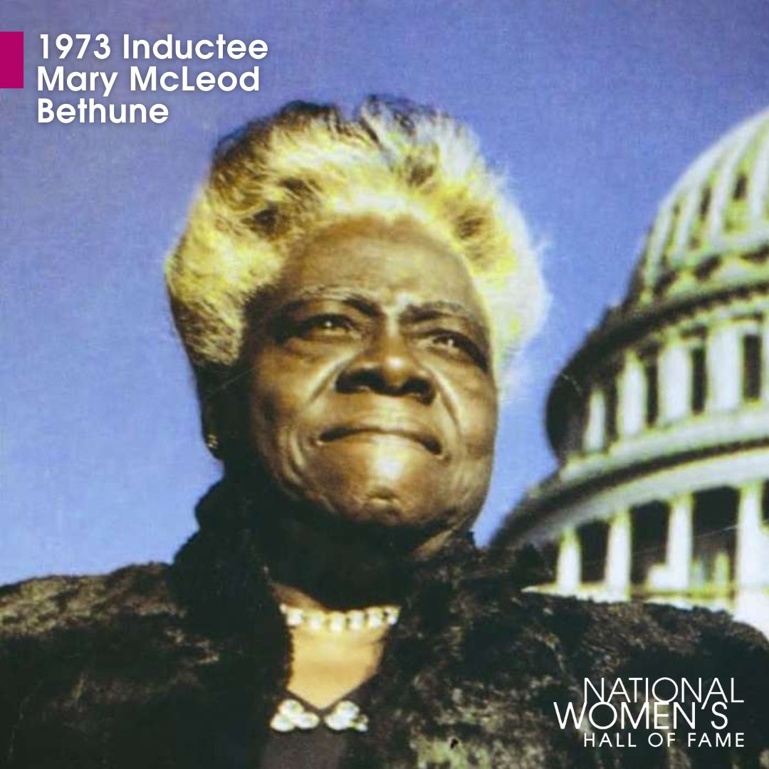 1973 Inductee Mary McLeod Bethune opened her first school for Black students on this day in 1904. Using $1.50 to establish her school, Bethune began teaching just five students. #womenofthehall #MaryMcLeodBethune #inspiringwomen #womenineducation #bethunecookman