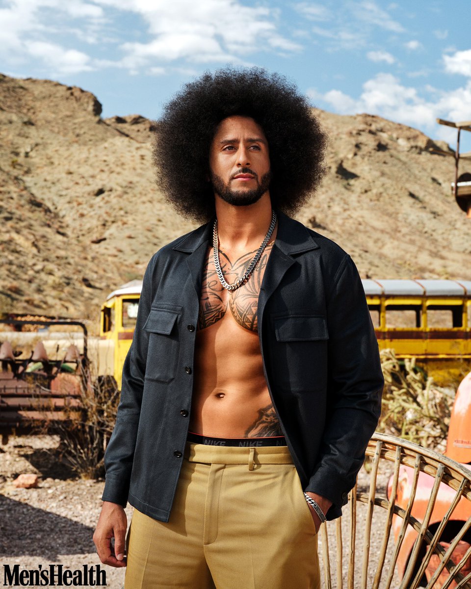 Kaepernick7's tweet photo. Grateful to be a part of @menshealthmag 35 strongest men of the last 35 years! It’s dope to share space with the other incredible men whose strengths show up in different ways! Strong people build strong futures! Let’s get to building!

Magazine: @MensHealthMag 
Photographer: @JoshuaKissi 
Writer: @MitchSJackson 
Entertainment Director: @whatisnojan