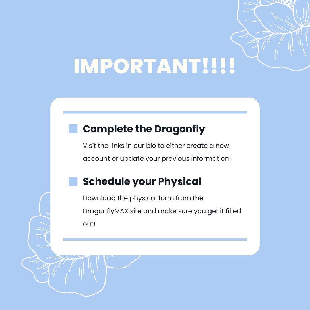 Hey everyone!! If you're planning on joining the PCHS Swim Team this year, please make sure you start to complete the DragonflyMAX and schedule your physicals! #swimcats