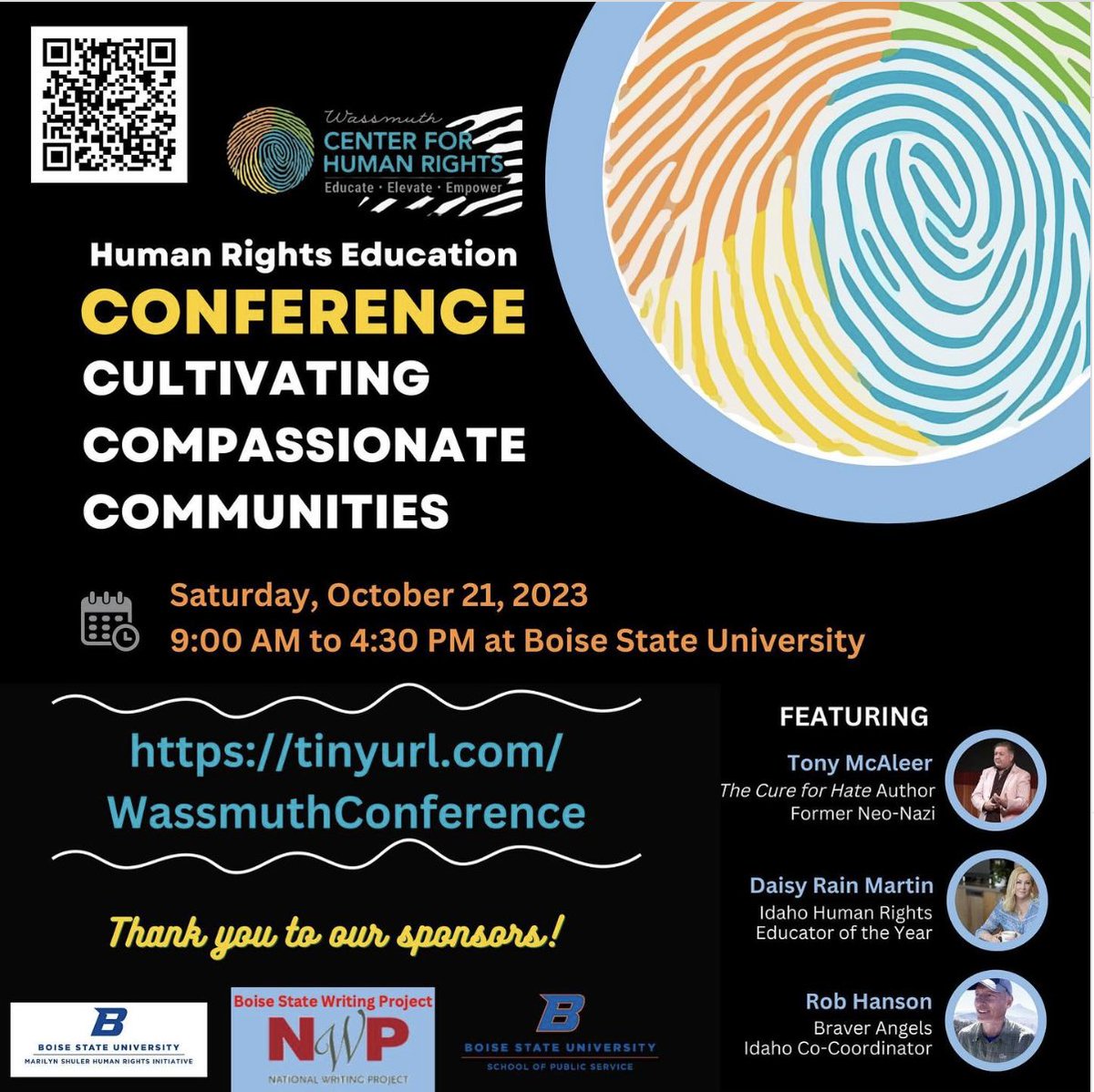 We look forward to participating in the Wassmuth Center's Human Rights Education Conference on October 21st. This year's theme is "Cultivating Compassionate Communities."
Limited spots are available, so please register   tinyurl.com/WassmuthConfer…
