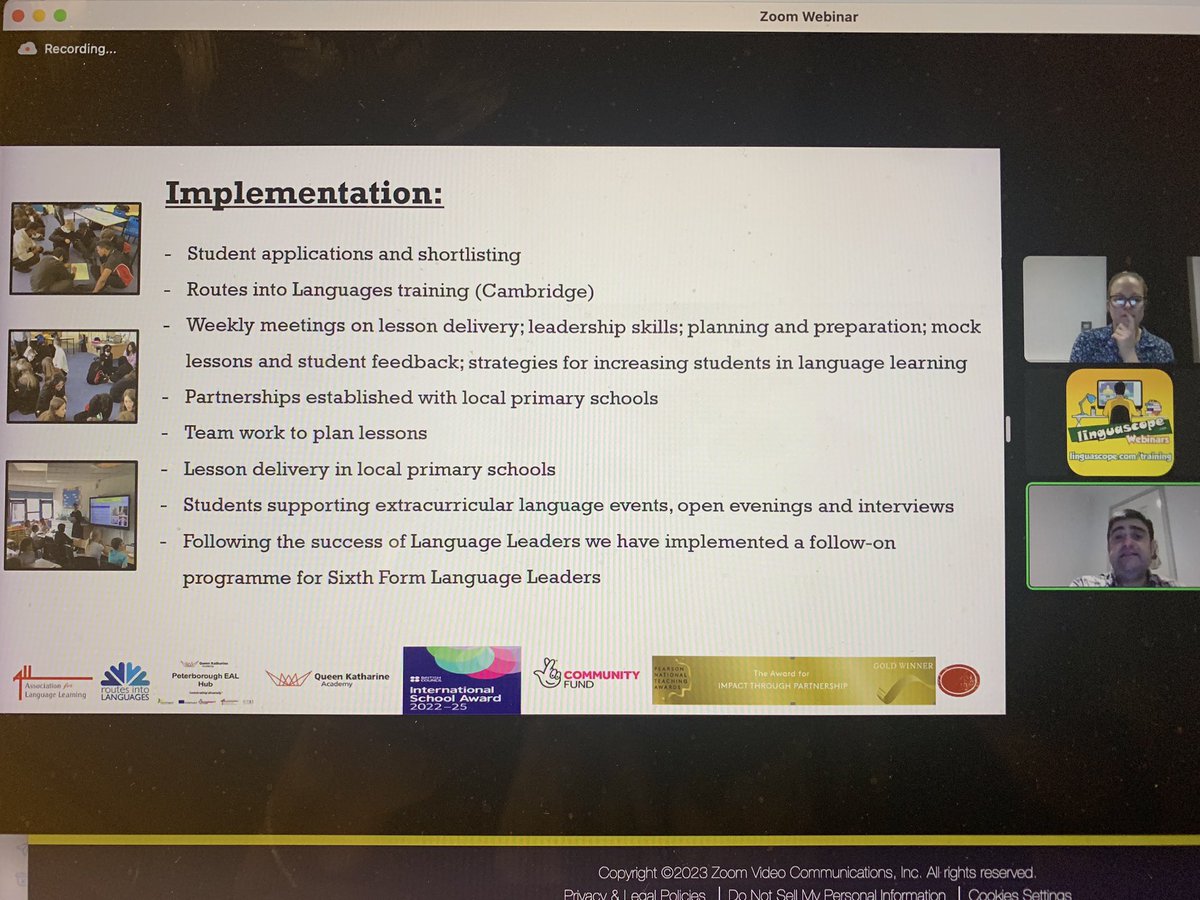 I love this from @qkalanguages dept discussed by @joserosb76 right now in tonight’s @linguascope webinar #mfltwitterati #mflchat #langchat #edutwitter #impementation
