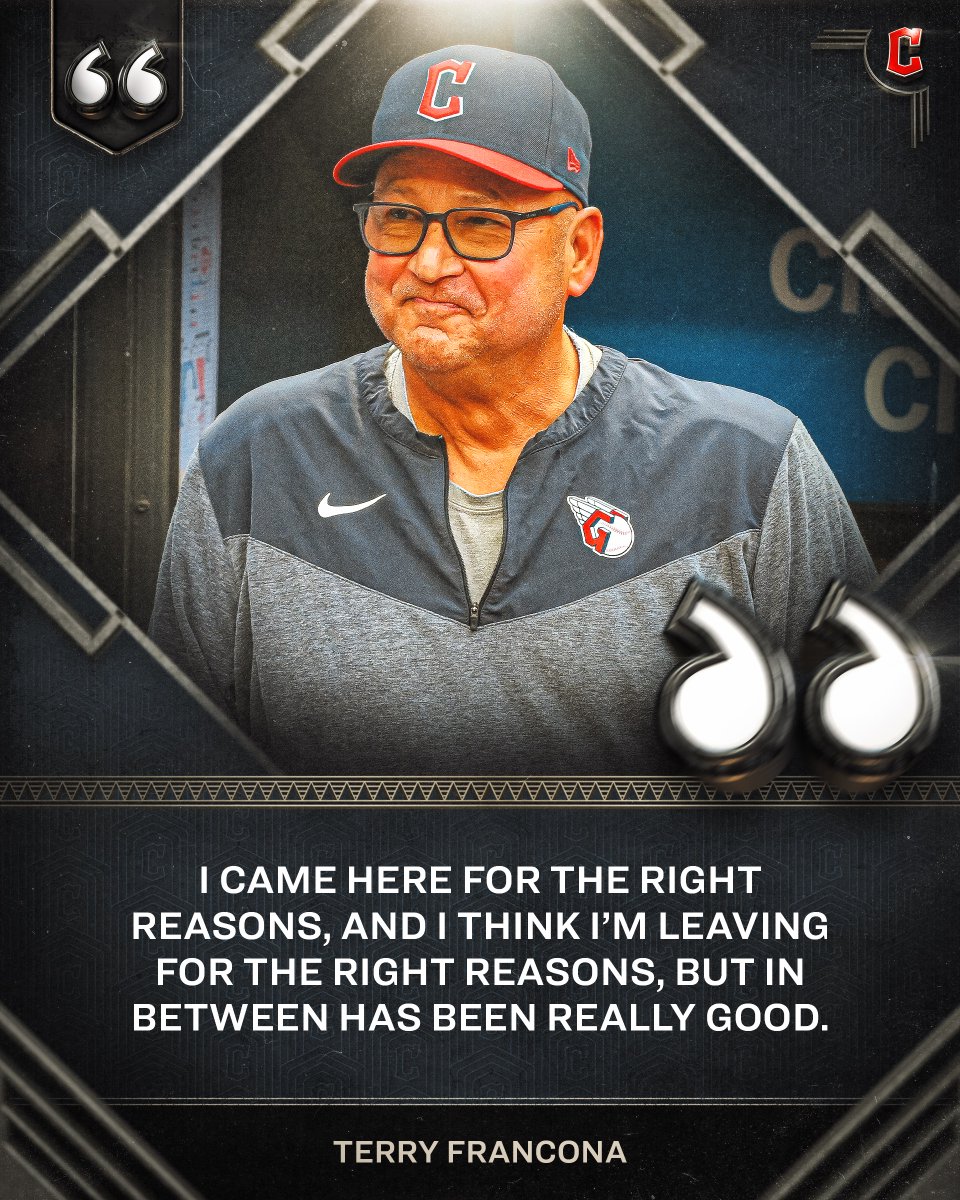 CleGuardians's tweet image. Terry Francona officially steps away from his role as manager.

#ForTheLand
