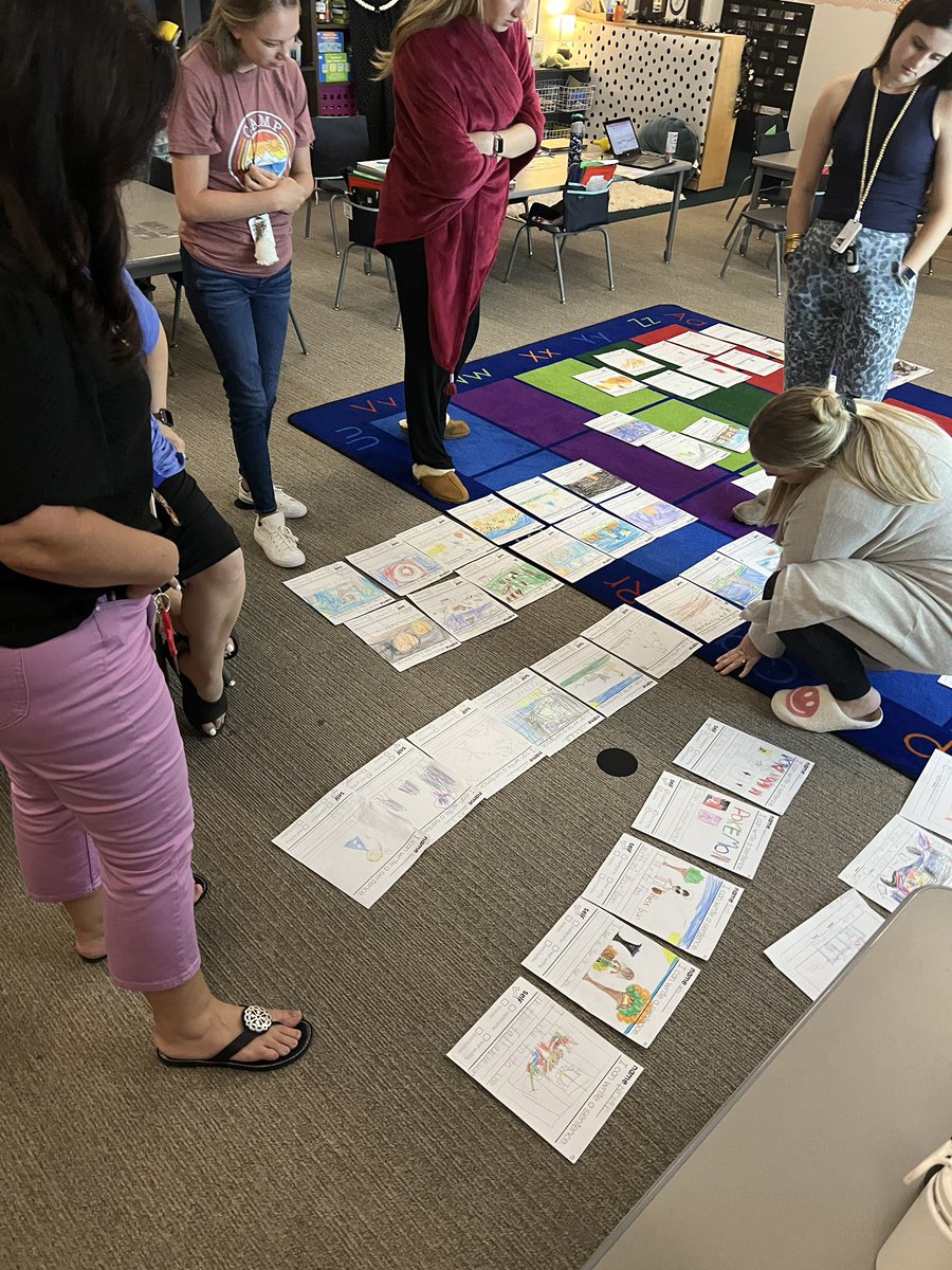 This amazing Kindergarten team is looking at writing samples to calibrate their below, on, and above level writers. #ReevesAchieves #AdventureAwaits #ProsperProud