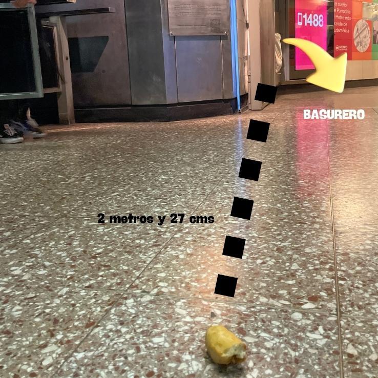 Si se cayó o lo tiraron no viene mucho al caso, el punto es que los basureros 🗑️🗑️ están en los pasillos. No cuesta nada llevar tu basura hasta que puedas dejarla donde corresponde 🚮 El personal de aseo te lo va a agradecer (y nosotros también) ⭐️⭐️⭐️