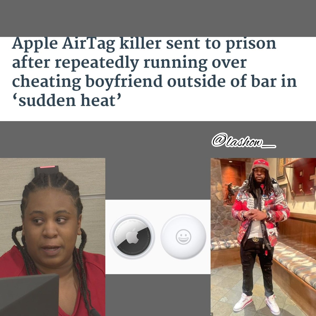 #lashow #news #unitedstates #AndreSmith #cheaterexposed #Apple #AirTag #tracker #BigTech #technology #relationships #domesticviolence #GaylynMorris #BlackTechTwitter