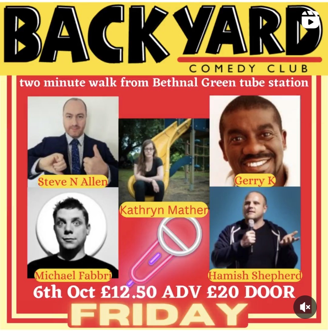 This Friday there be #standupcomedy in #BethnalGreen <a href="/Backyard_Comedy/">Backyard Comedy Club</a> 🎭
There <a href="/GerryKcomic/">Gerry Kyei</a>, <a href="/MichaelSFabbri/">Michael Fabbri</a>, <a href="/KathMathComedy/">Kathryn Mather</a> &amp; #HamishShepherd. So that's thing.